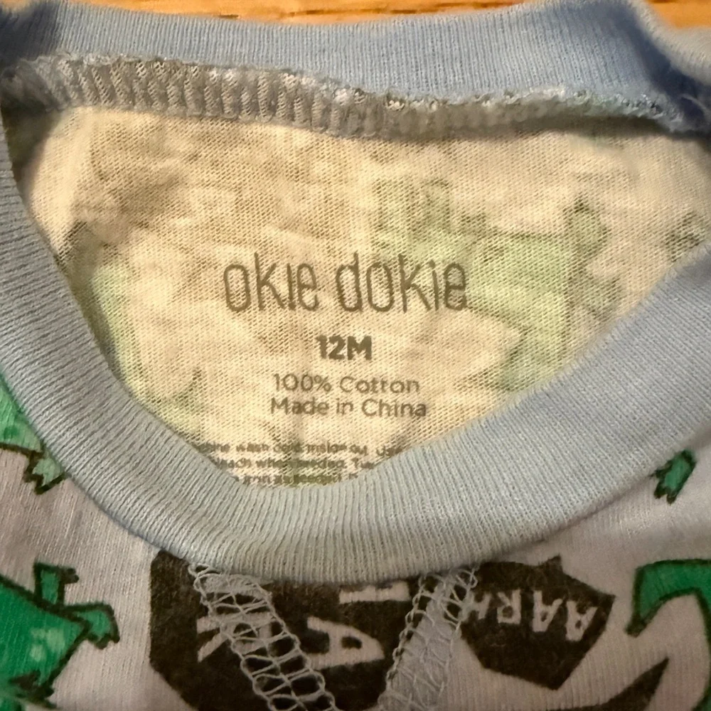 Okie Dokie Blue Dinosaur Baby Romper